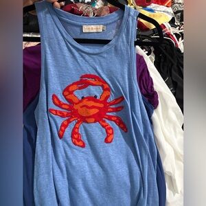 Tory Burch Blue Top with Red Accent